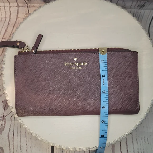 NWOT Kate Spade Schuyler Burgundy Large Continental Wallet Wristlet - Picture 8 of 12